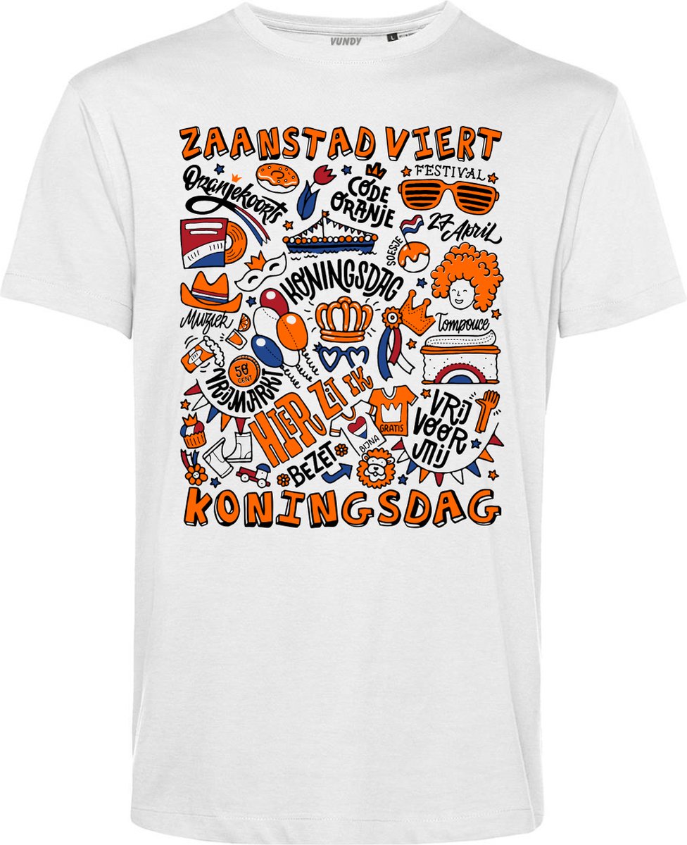 T-shirt Zaanstad Oranjekoorts | Wit | maat XL